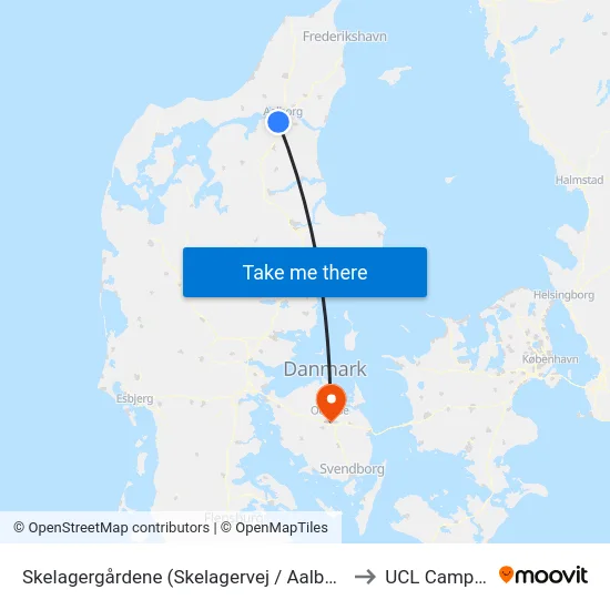 Skelagergårdene (Skelagervej / Aalborg) to UCL Campus map