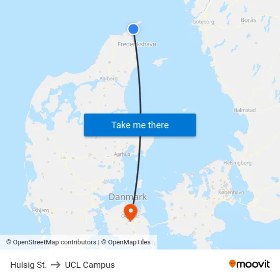 Hulsig St. to UCL Campus map