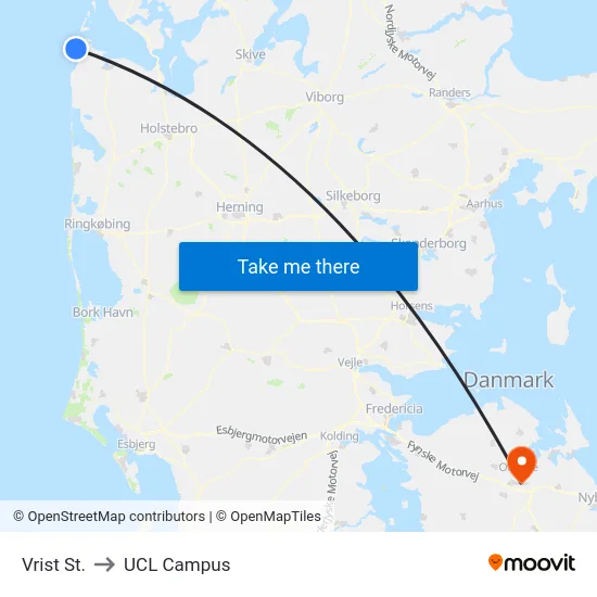 Vrist St. to UCL Campus map