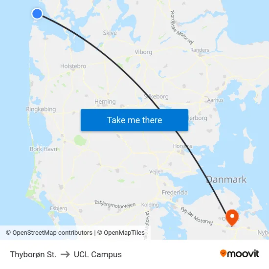 Thyborøn St. to UCL Campus map