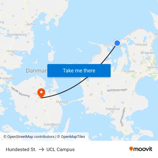 Hundested St. to UCL Campus map
