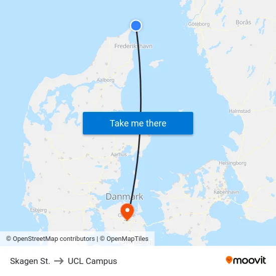 Skagen St. to UCL Campus map