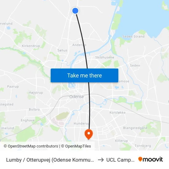 Lumby / Otterupvej (Odense Kommune) to UCL Campus map