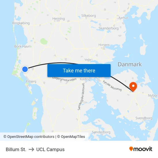 Billum St. to UCL Campus map
