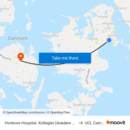 Hvidovre Hospital. Kollegiet (Avedøre Havnevej) to UCL Campus map