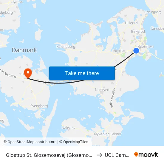 Glostrup St. Glosemosevej (Glosemosevej) to UCL Campus map