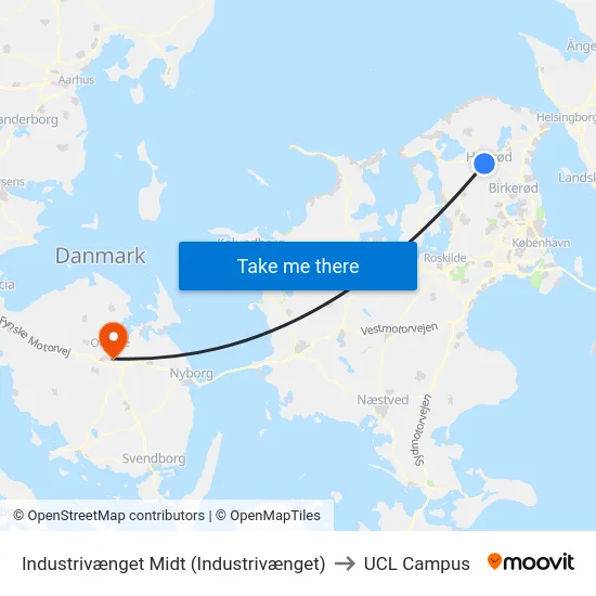 Industrivænget Midt (Industrivænget) to UCL Campus map