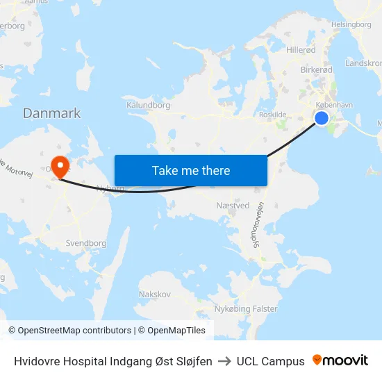 Hvidovre Hospital Indgang Øst Sløjfen to UCL Campus map
