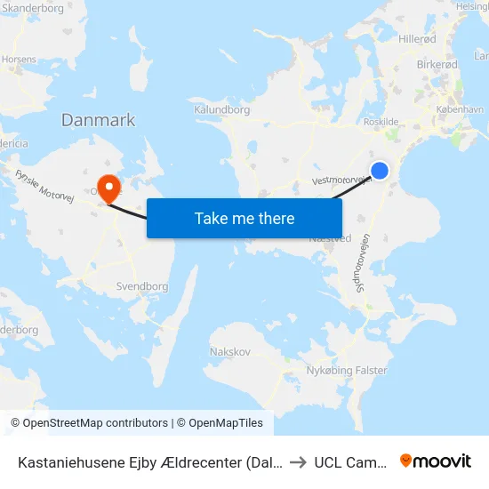 Kastaniehusene Ejby Ældrecenter (Dalbyvej) to UCL Campus map
