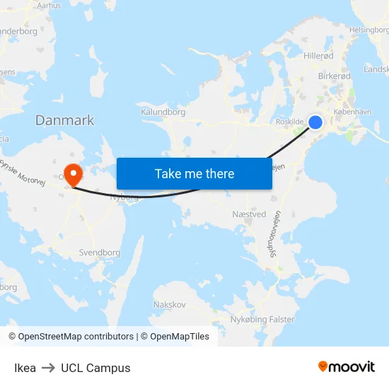 Ikea to UCL Campus map
