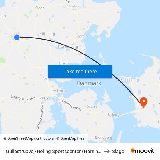 Gullestrupvej/Holing Sportscenter (Herning Kom) to Slagelse map