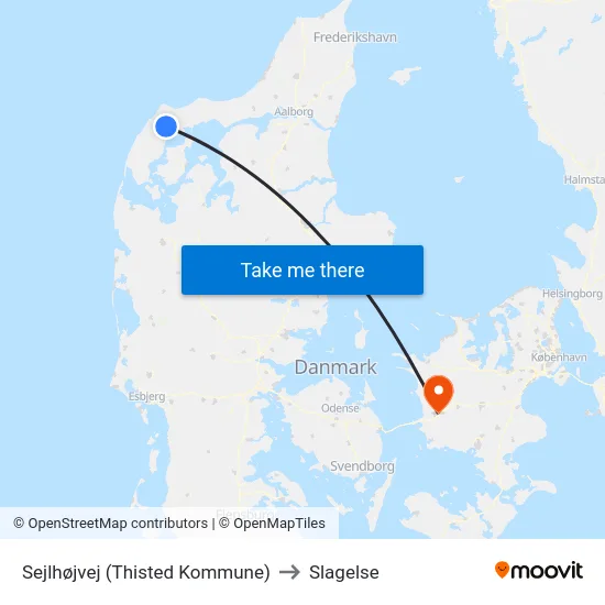Sejlhøjvej (Thisted Kommune) to Slagelse map