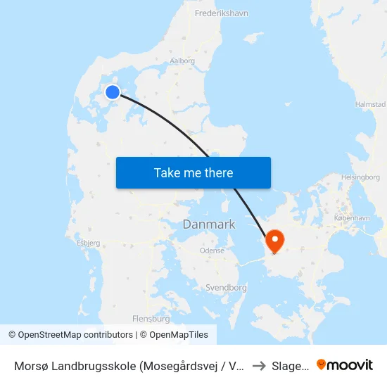 Morsø Landbrugsskole (Mosegårdsvej / Vodstrup) to Slagelse map