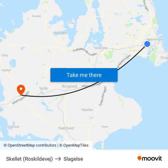 Skellet (Roskildevej) to Slagelse map