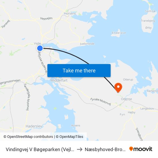 Vindingvej V Bøgeparken (Vejle) to Næsbyhoved-Broby map