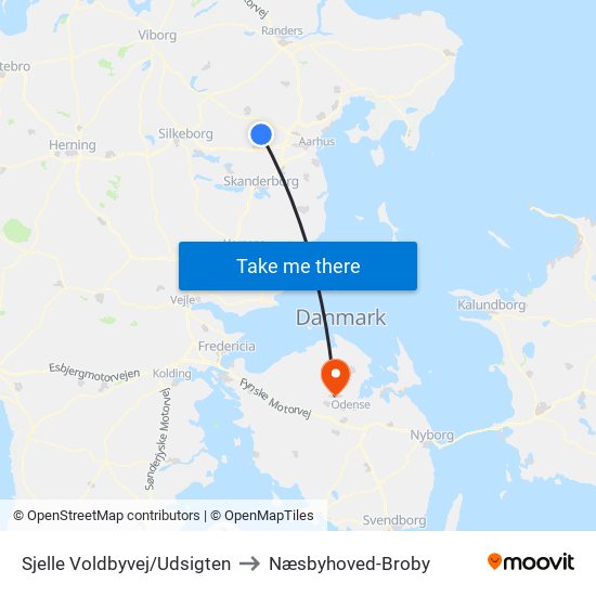 Sjelle Voldbyvej/Udsigten to Næsbyhoved-Broby map