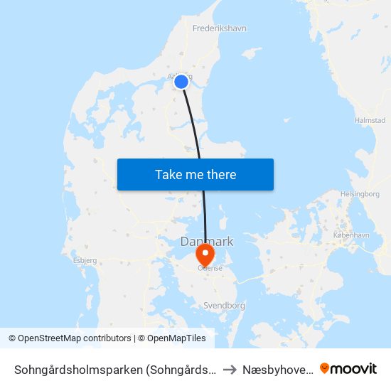 Sohngårdsholmsparken (Sohngårdsholmsvej / Aalborg) to Næsbyhoved-Broby map