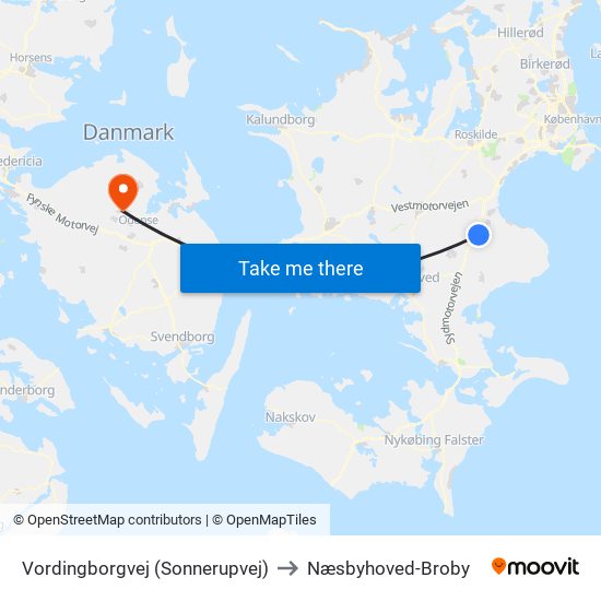 Vordingborgvej (Sonnerupvej) to Næsbyhoved-Broby map
