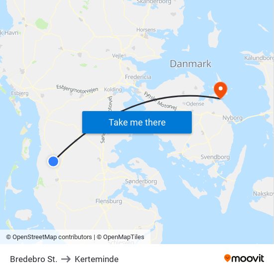 Bredebro St. to Kerteminde map