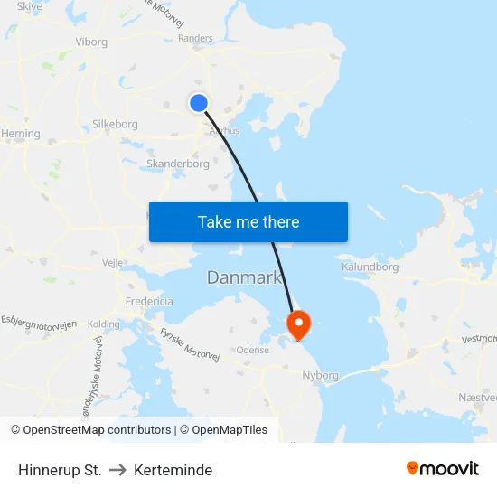 Hinnerup St. to Kerteminde map