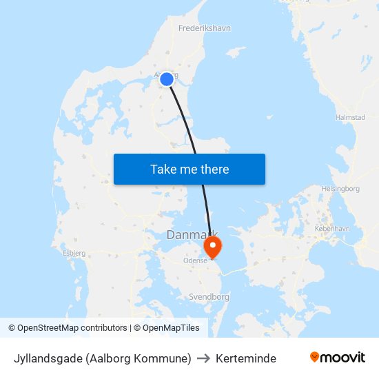 Jyllandsgade (Aalborg Kommune) to Kerteminde map