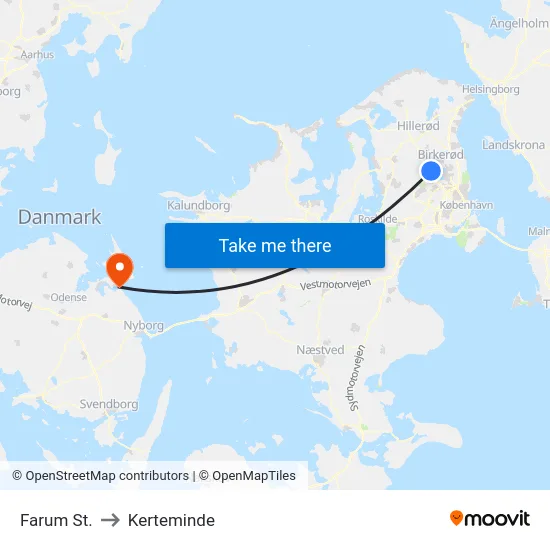 Farum St. to Kerteminde map