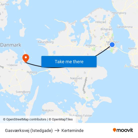 Gasværksvej (Istedgade) to Kerteminde map