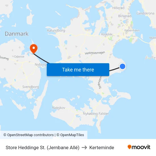 Store Heddinge St. (Jernbane Allé) to Kerteminde map
