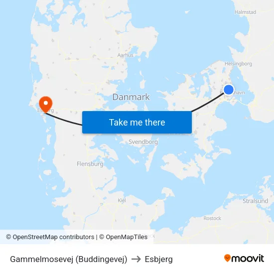 Gammelmosevej (Buddingevej) to Esbjerg map
