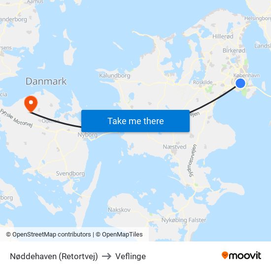 Nøddehaven (Retortvej) to Veflinge map