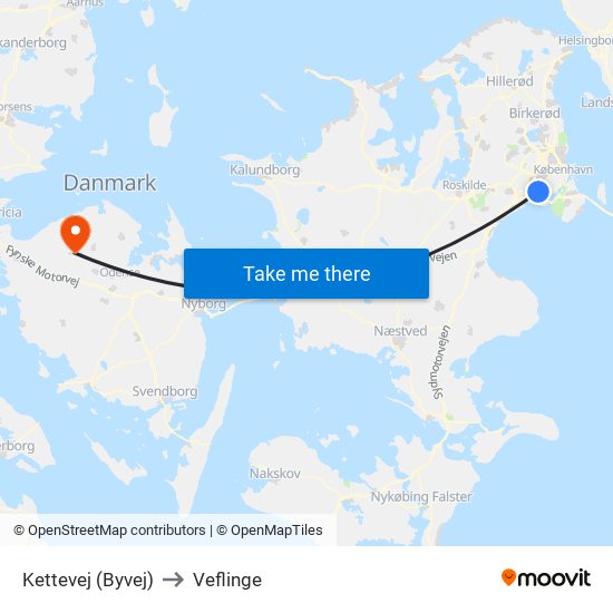 Kettevej (Byvej) to Veflinge map