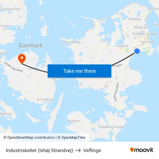 Industriskellet (Ishøj Strandvej) to Veflinge map