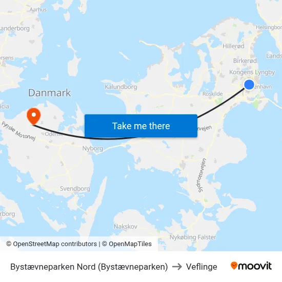 Bystævneparken Nord (Bystævneparken) to Veflinge map