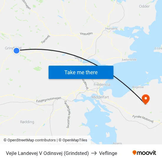 Vejle Landevej V Odinsvej (Grindsted) to Veflinge map