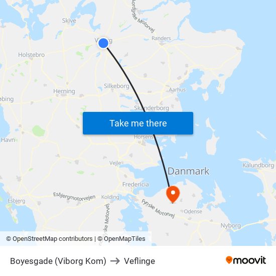 Boyesgade (Viborg Kom) to Veflinge map