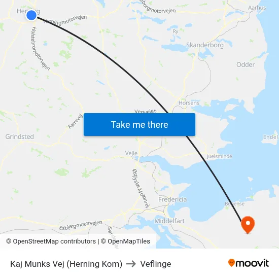 Kaj Munks Vej (Herning Kom) to Veflinge map