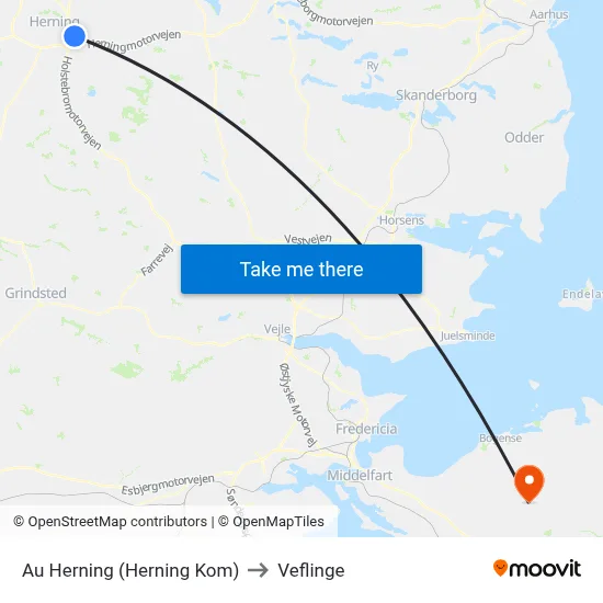 Au Herning (Herning Kom) to Veflinge map