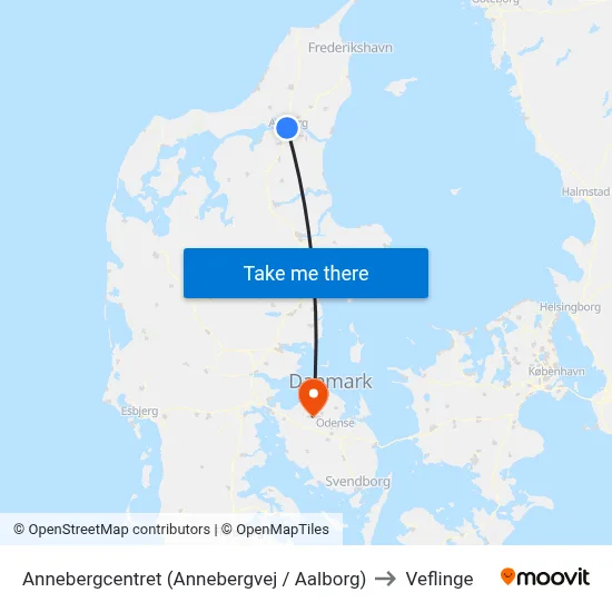 Annebergcentret (Annebergvej / Aalborg) to Veflinge map