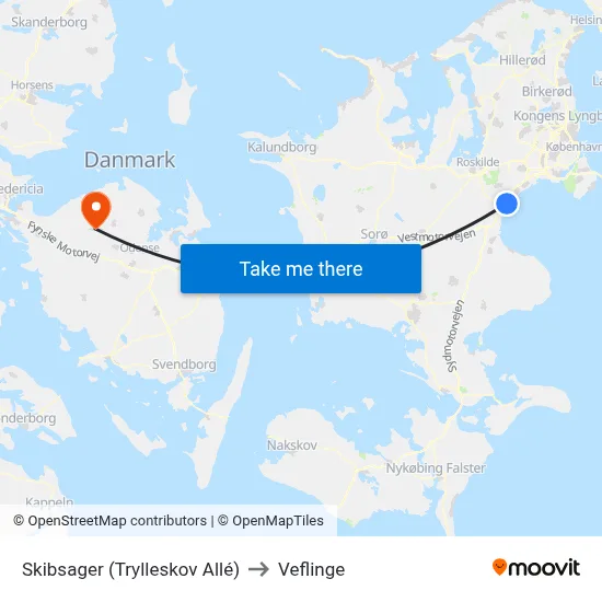 Skibsager (Trylleskov Allé) to Veflinge map