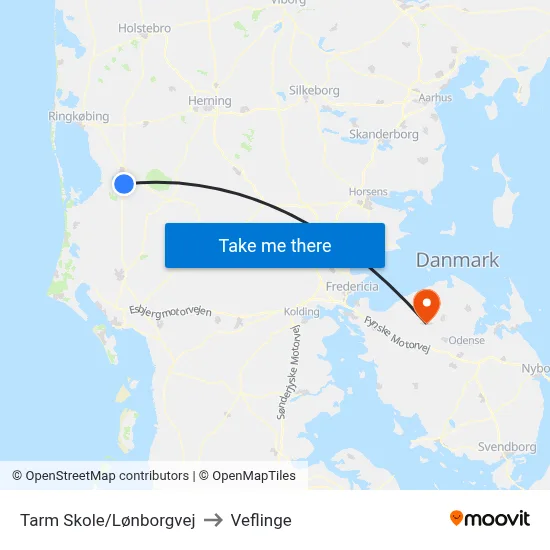 Tarm Skole/Lønborgvej to Veflinge map