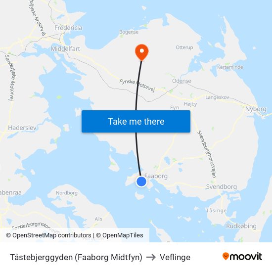 Tåstebjerggyden (Faaborg Midtfyn) to Veflinge map