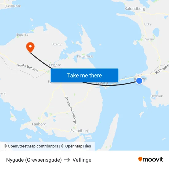 Nygade (Grevsensgade) to Veflinge map