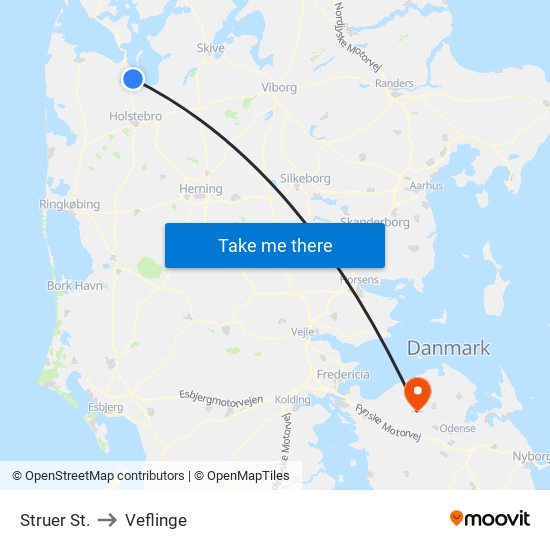 Struer St. to Veflinge map