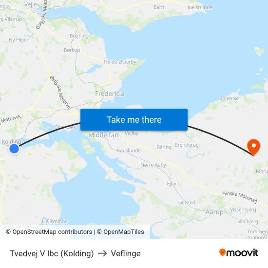 Tvedvej V Ibc (Kolding) to Veflinge map