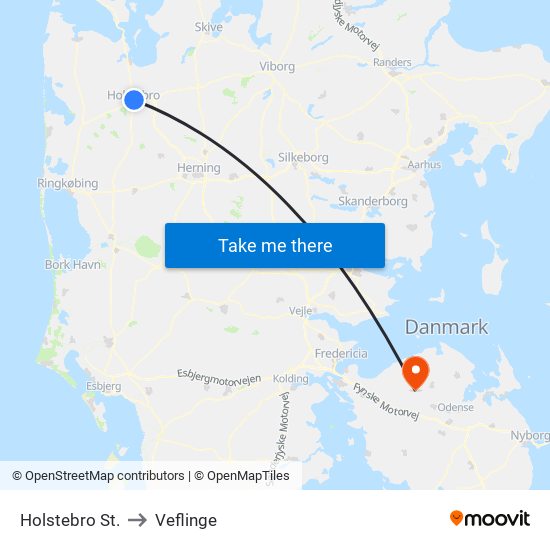 Holstebro St. to Veflinge map