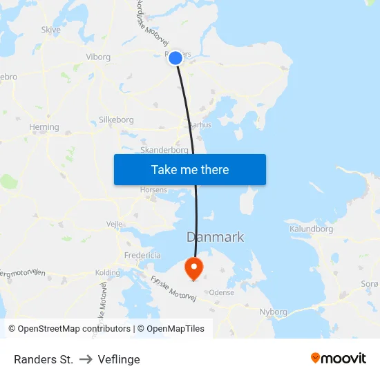 Randers St. to Veflinge map