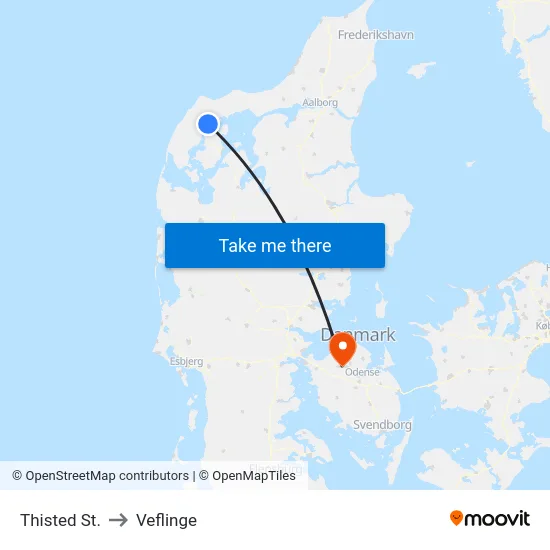 Thisted St. to Veflinge map