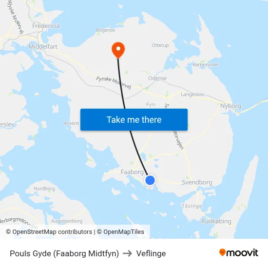 Pouls Gyde (Faaborg Midtfyn) to Veflinge map