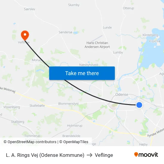L. A. Rings Vej (Odense Kommune) to Veflinge map