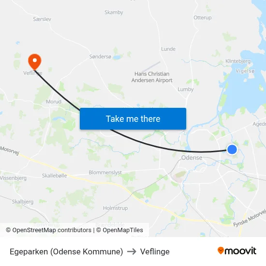 Egeparken (Odense Kommune) to Veflinge map